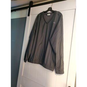 Izod Mens Gray Windbreaker Pullover Jacket XXL VNeck Lightweight Water-Resistant